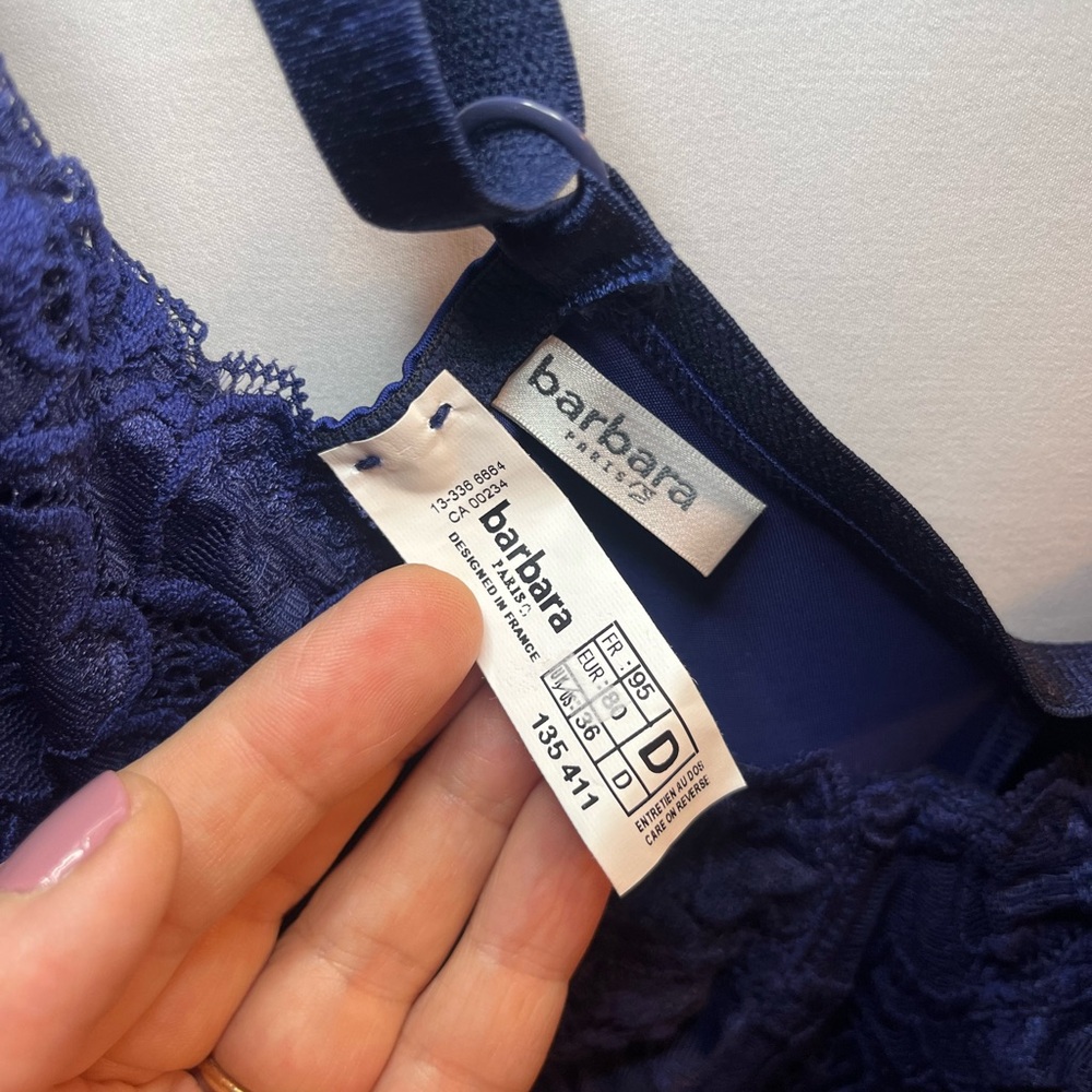 Barbara Paris Midnight Blue Underwire Lace Embroidered Body Suit 36D NWT - Picture 4 of 7